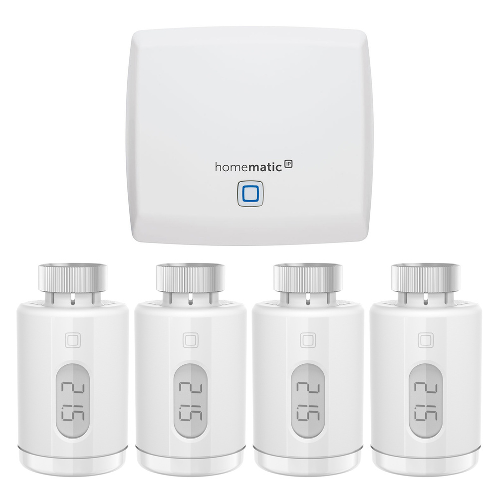 Homematic IP Set Raumklima mit Access Point, 4x Heizkörperthermostat - pure