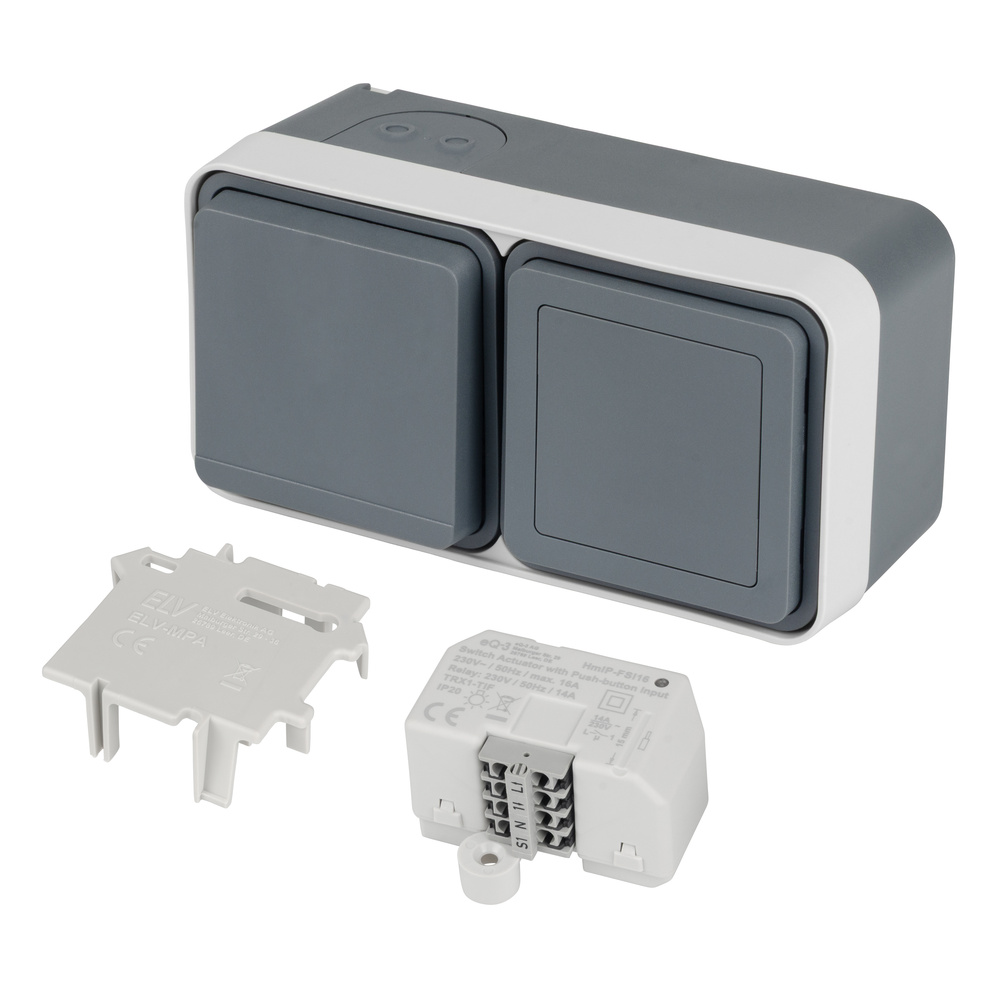 ELV Smart Home Set Berker Außensteckdose, HmIP-FSI16 (Bausatz), Adapter