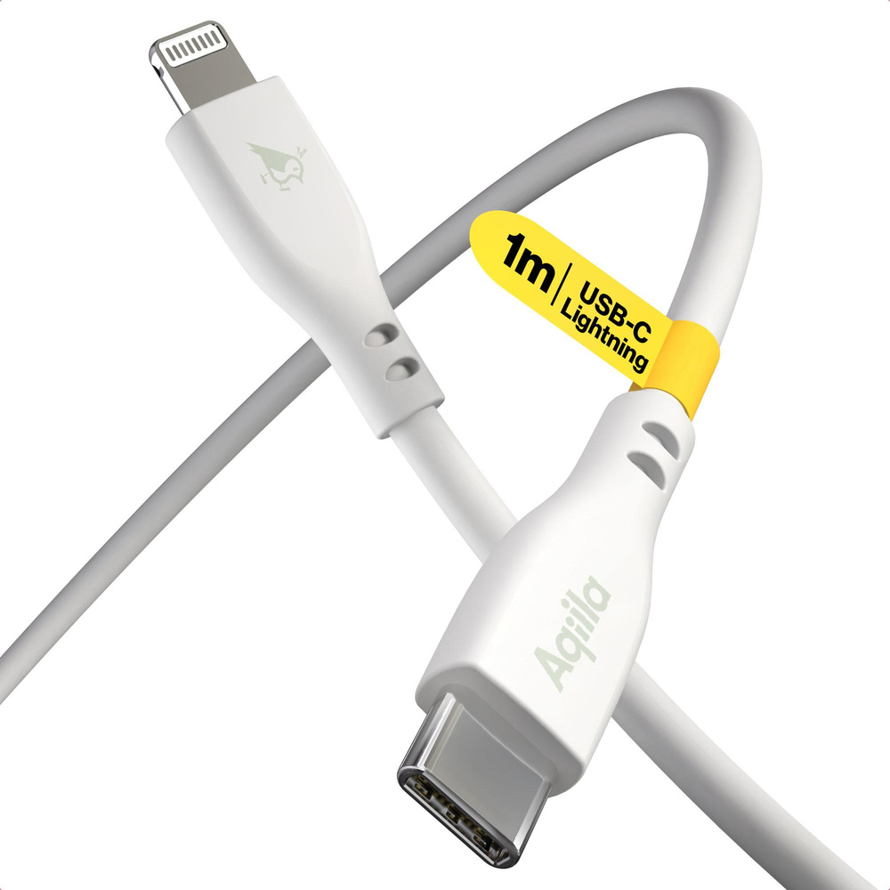 Aqiila Cablebird CS21 Sync-/ Ladekabel, 60W, Type-C auf Lightning, 1 m, Weiß