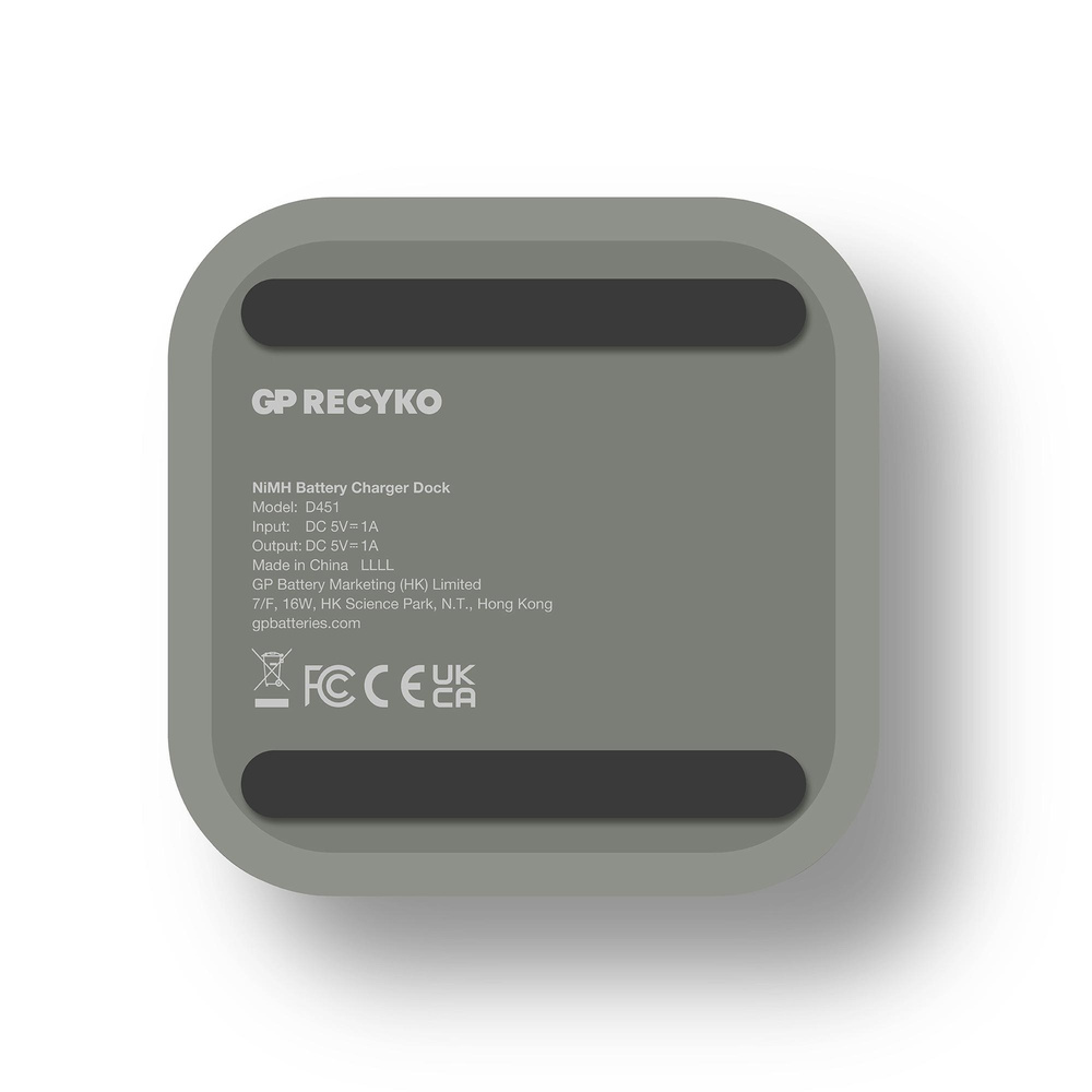 GP USB-Ladegerät M452 Micro (AAA) und Mignon (AA), inkl. 4 x RECYKO AA 2600 mAh, mit Dockingstation D451
