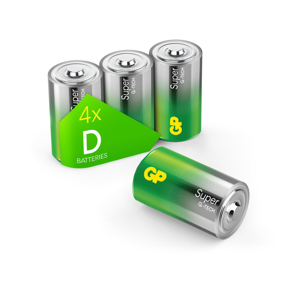 GP Super Alkaline D Mono Batterie 1,5V, 4 Stück