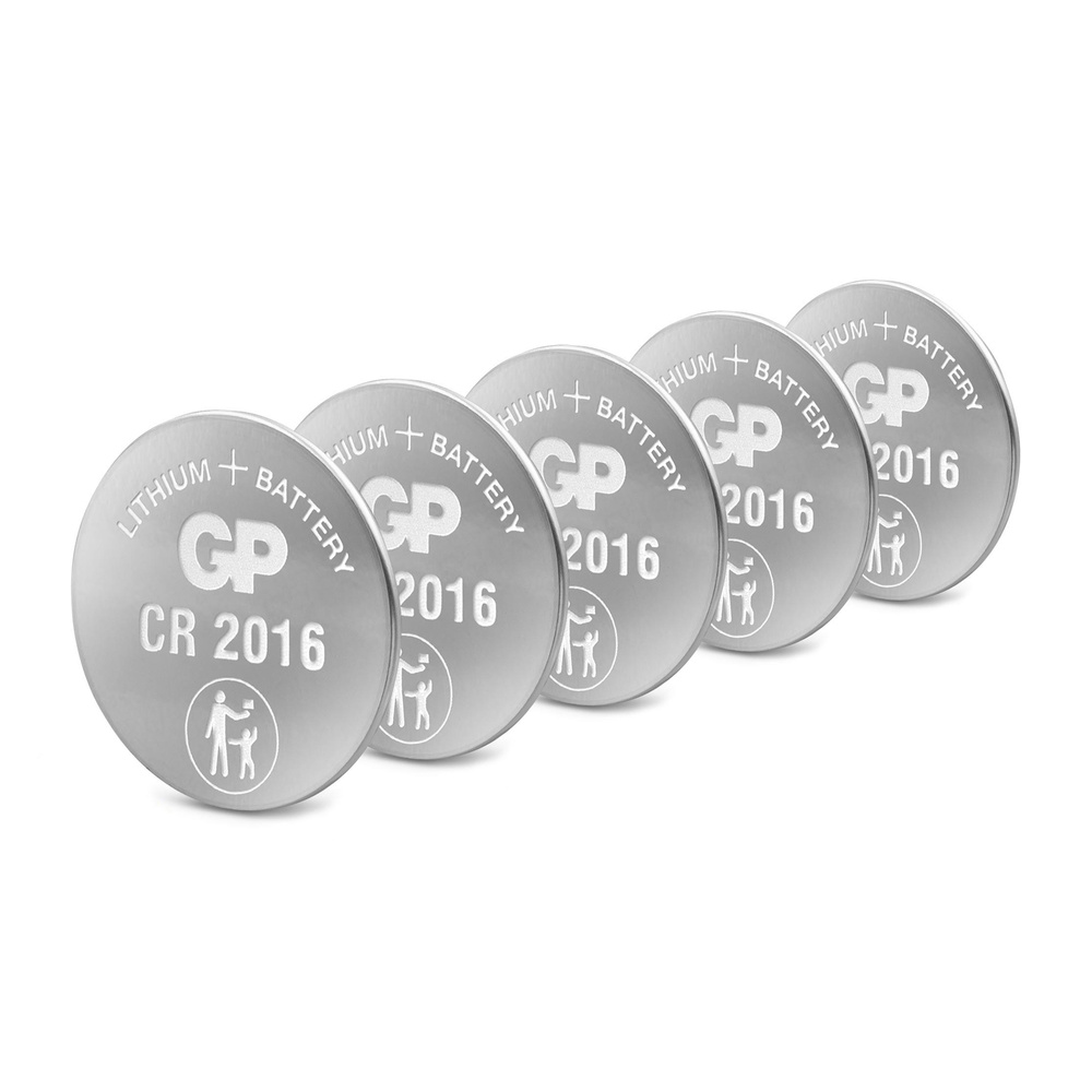GP Lithium CR2016 Knopfzelle, 3V, 5 Stück