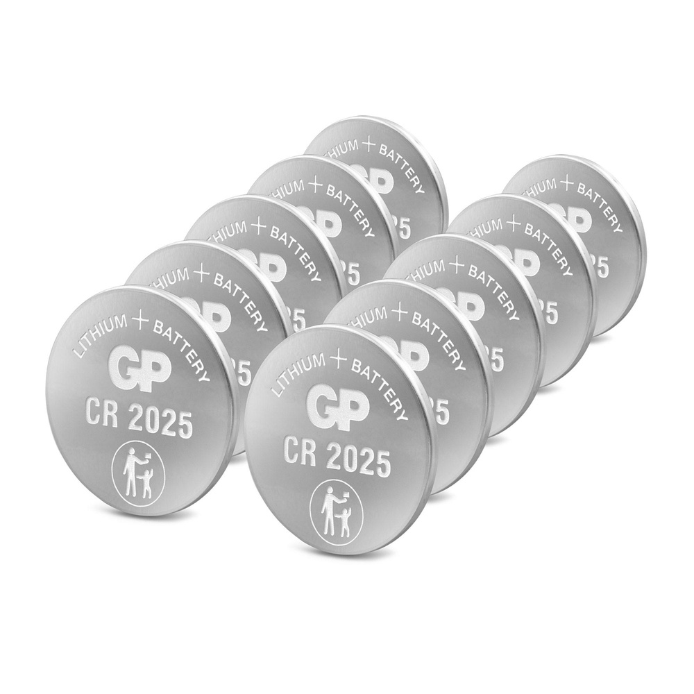GP Lithium CR2025 Knopfzelle, 3V, 10 Stück