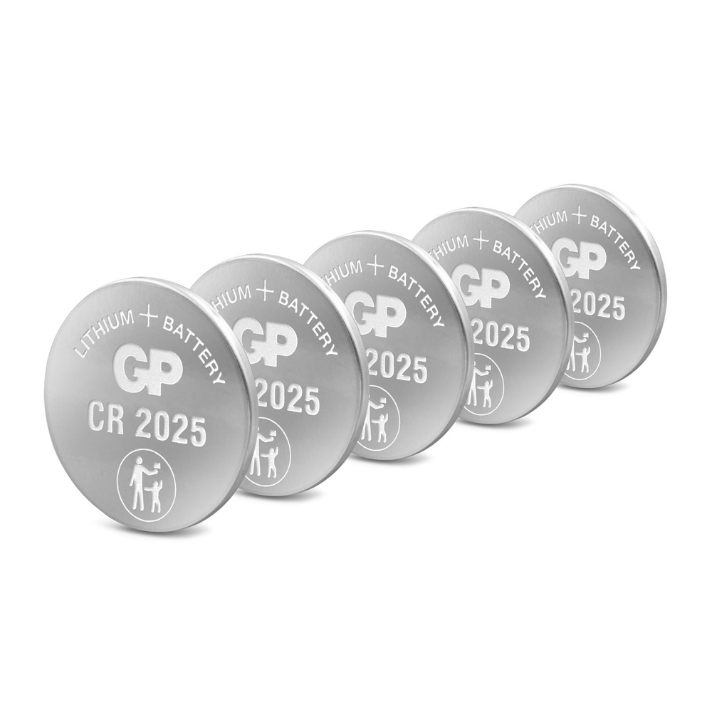 GP Lithium CR2025 Knopfzelle, 3V, 5 Stück
