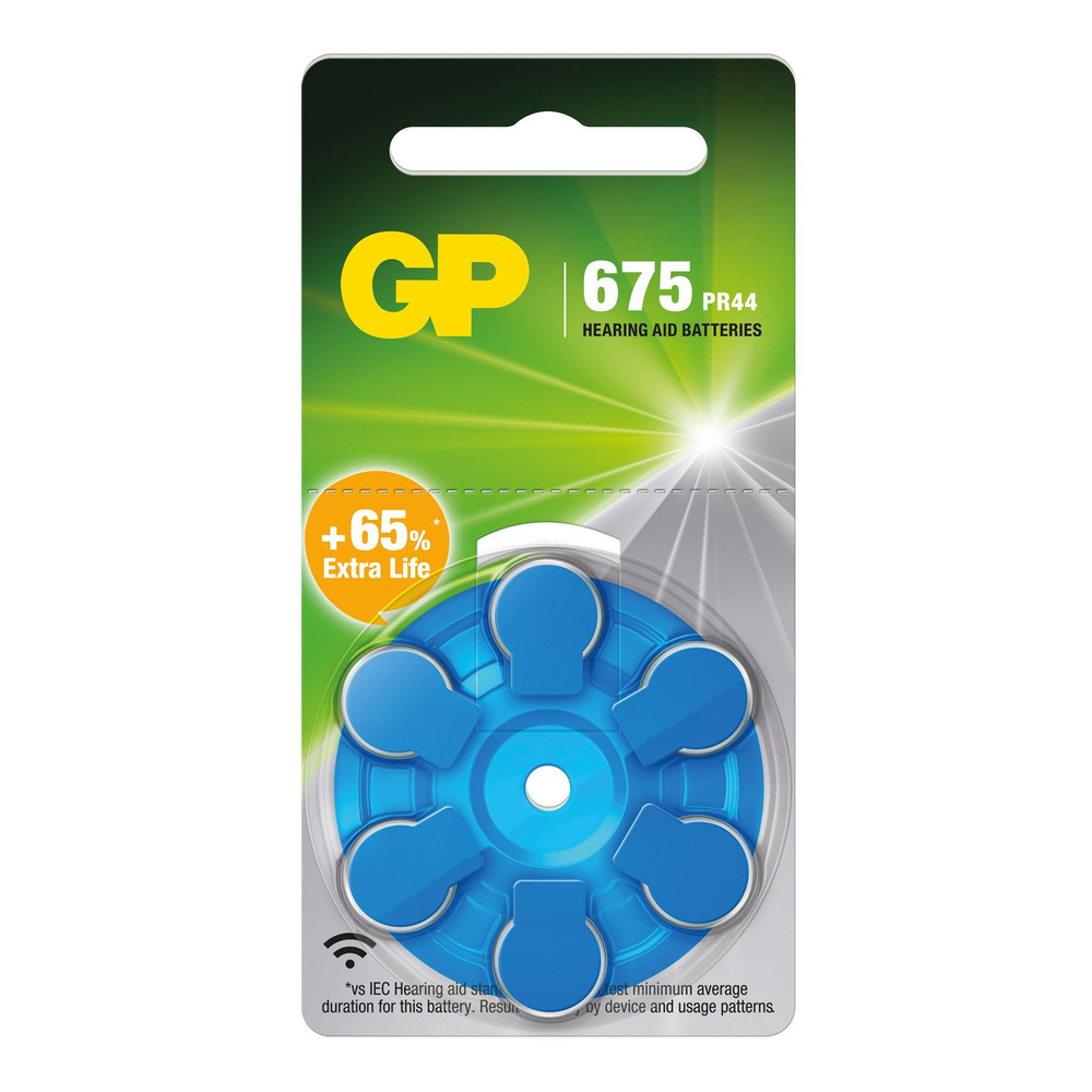 GP Zink-Luft Hörgerätebatterie ZA675, 1,4V, 6 Stück