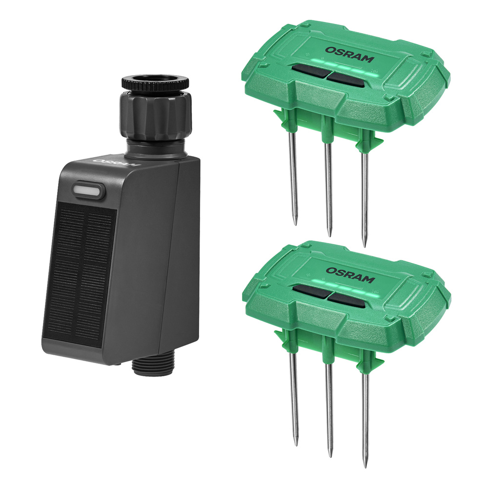 Osram Smart + Smart Home Bewässerungsset, 2x Bodenfeuchtesensor, 1x Bewässerungscontroller, WLAN