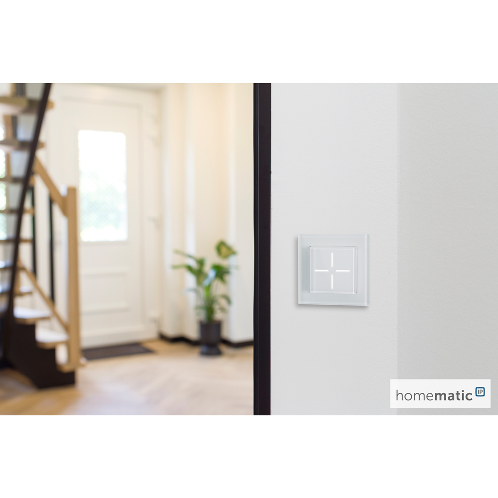 Homematic IP Smart Home Set Glastaster,  1 Fach-Glasrahmen, HmIP-WGS + HmIP-GF1