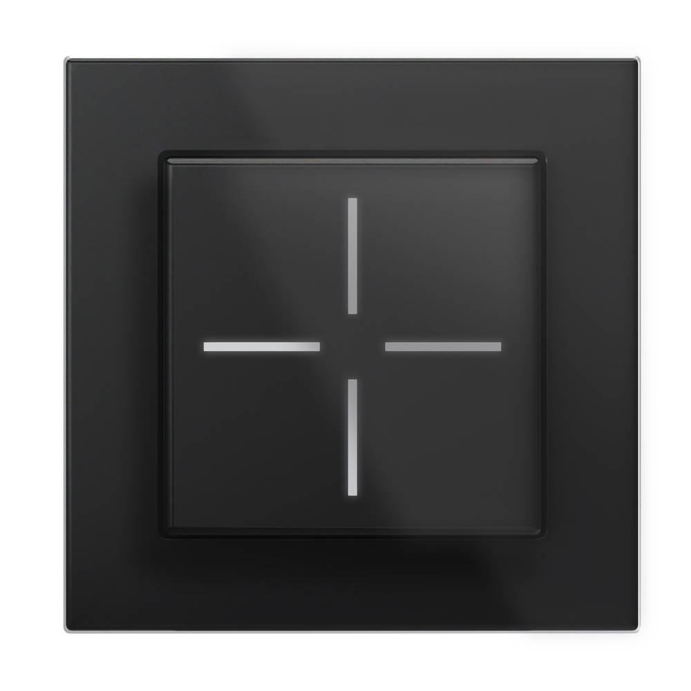 Homematic IP Smart Home Set Glastaster -schwarz, 1 Fach-Glasrahmen, HmIP-WGS-A + HmIP-GF1-A