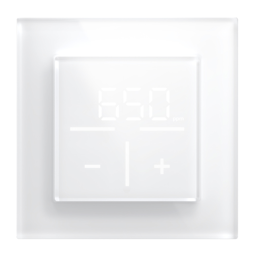Homematic IP Smart Home Set Glasthermostat mit Co2-Sensor - weiß,  1 Fach-Glasrahmen, HmIP-WGTC +  HmIP-GF1