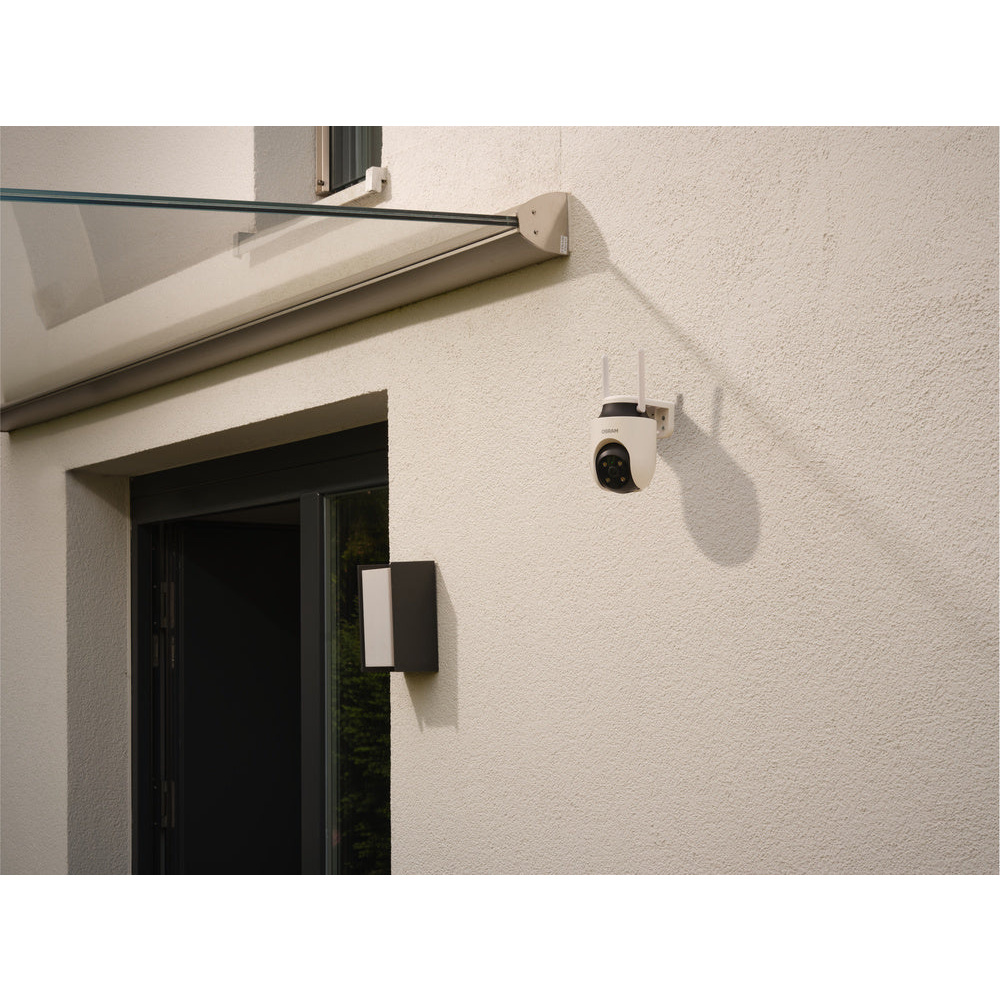 OSRAM SMART+ Smart Home WLAN-Außenkamera 360°, 2K QHD, IP65, Weiß