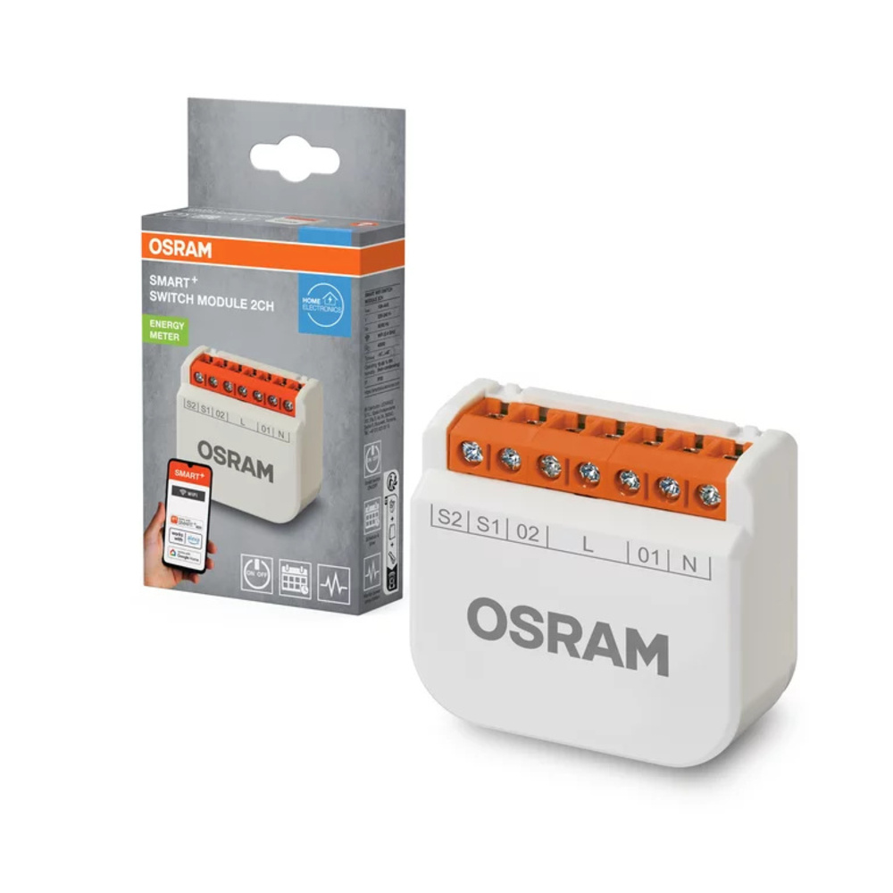 OSRAM SMART+ Smart Home WLAN-Schaltmodul, 2-Kanal, Unterputz, Weiß