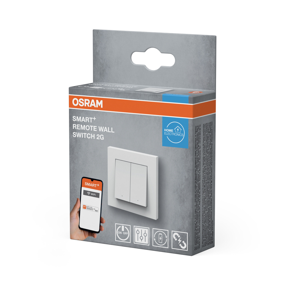 Smart + Smart Home Wall Switch, 2 Tasten, WLAN, Taster