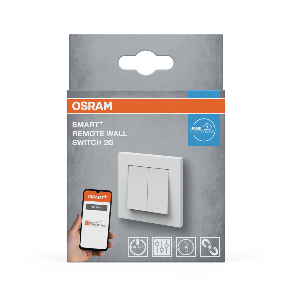 Smart + Smart Home Wall Switch, 2 Tasten, WLAN, Taster