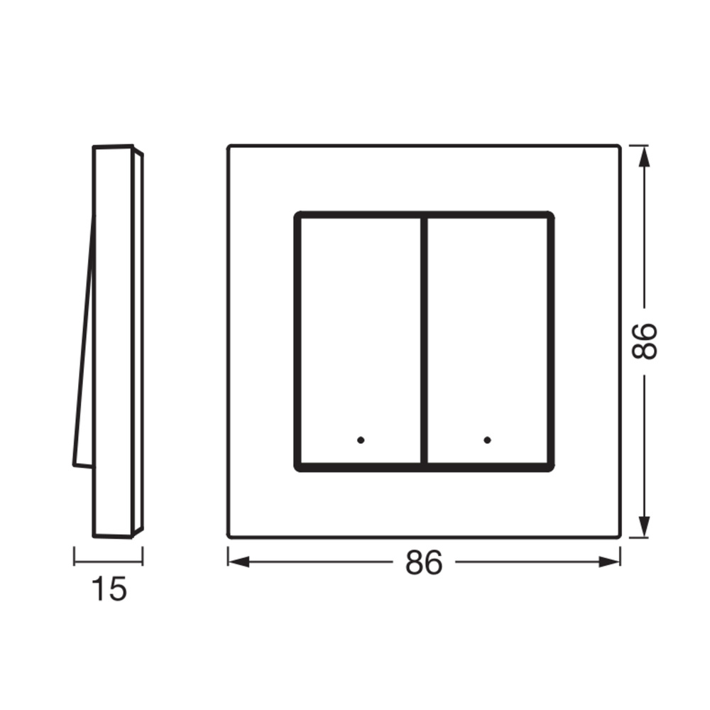 Smart + Smart Home Wall Switch, 2 Tasten, WLAN, Taster
