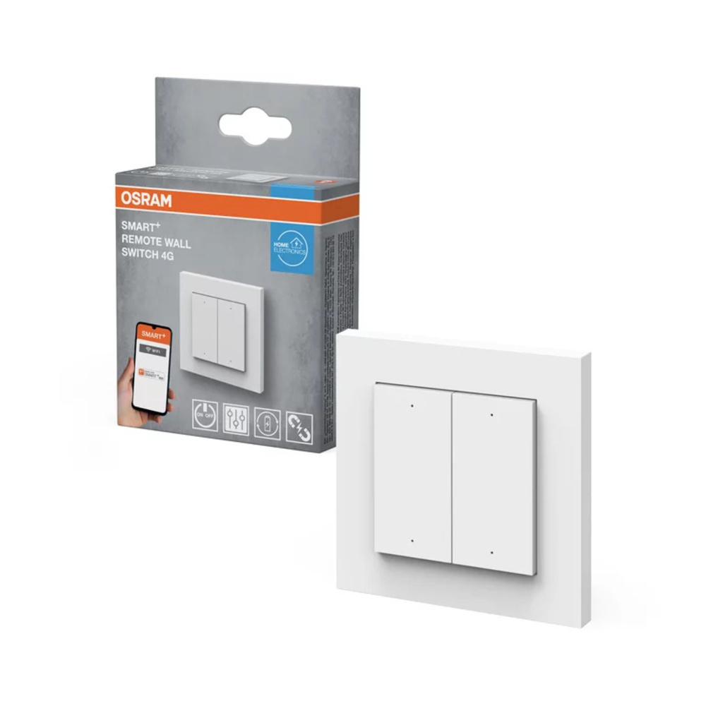 OSRAM SMART+ Smart Home WLAN-Funk-Wandtaster, 4-fach, batteriebetrieben, Weiß