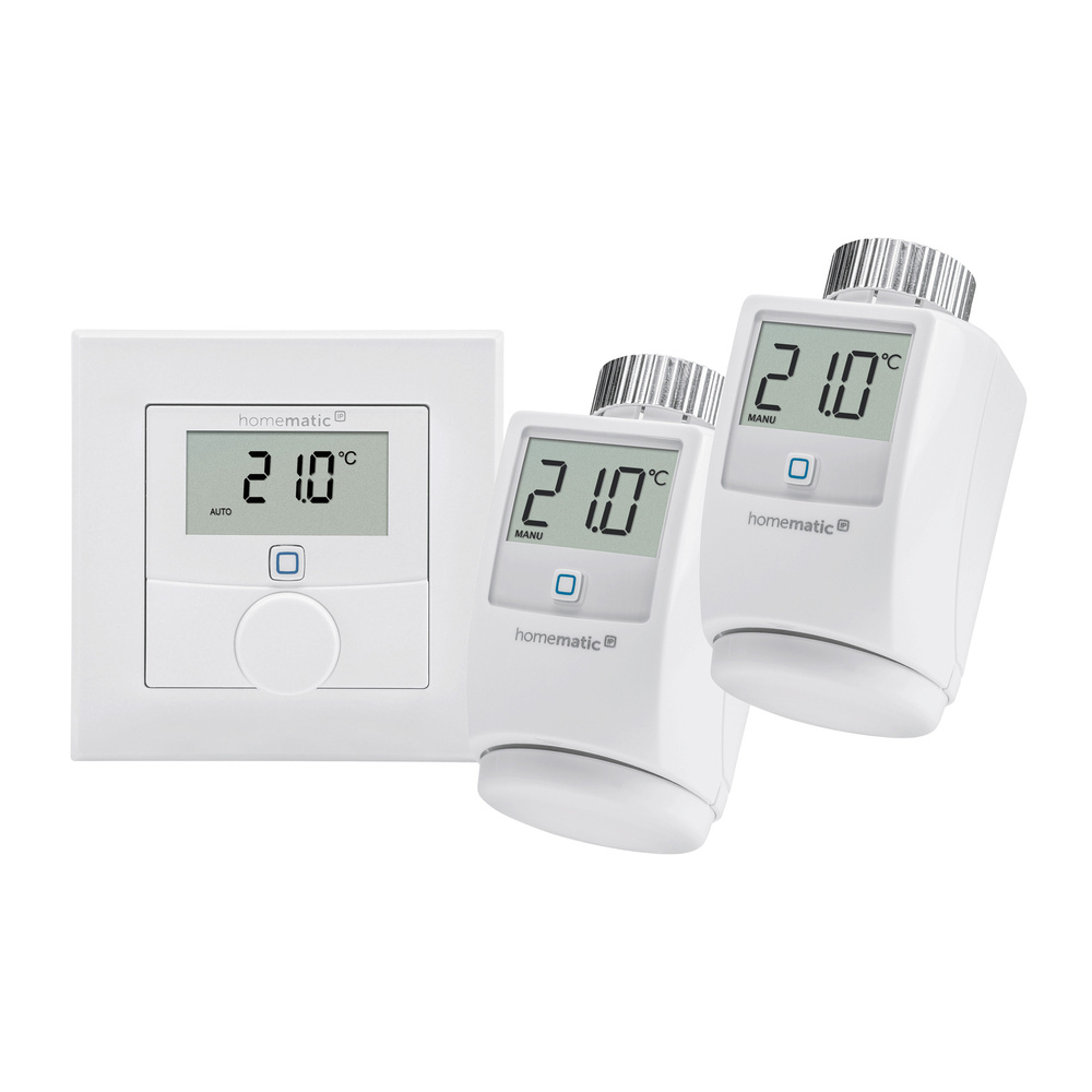 Homematic IP Erweiterungsset Heizen, 2x HmIP-eTRV-2, 1x HmIP-WTH-1