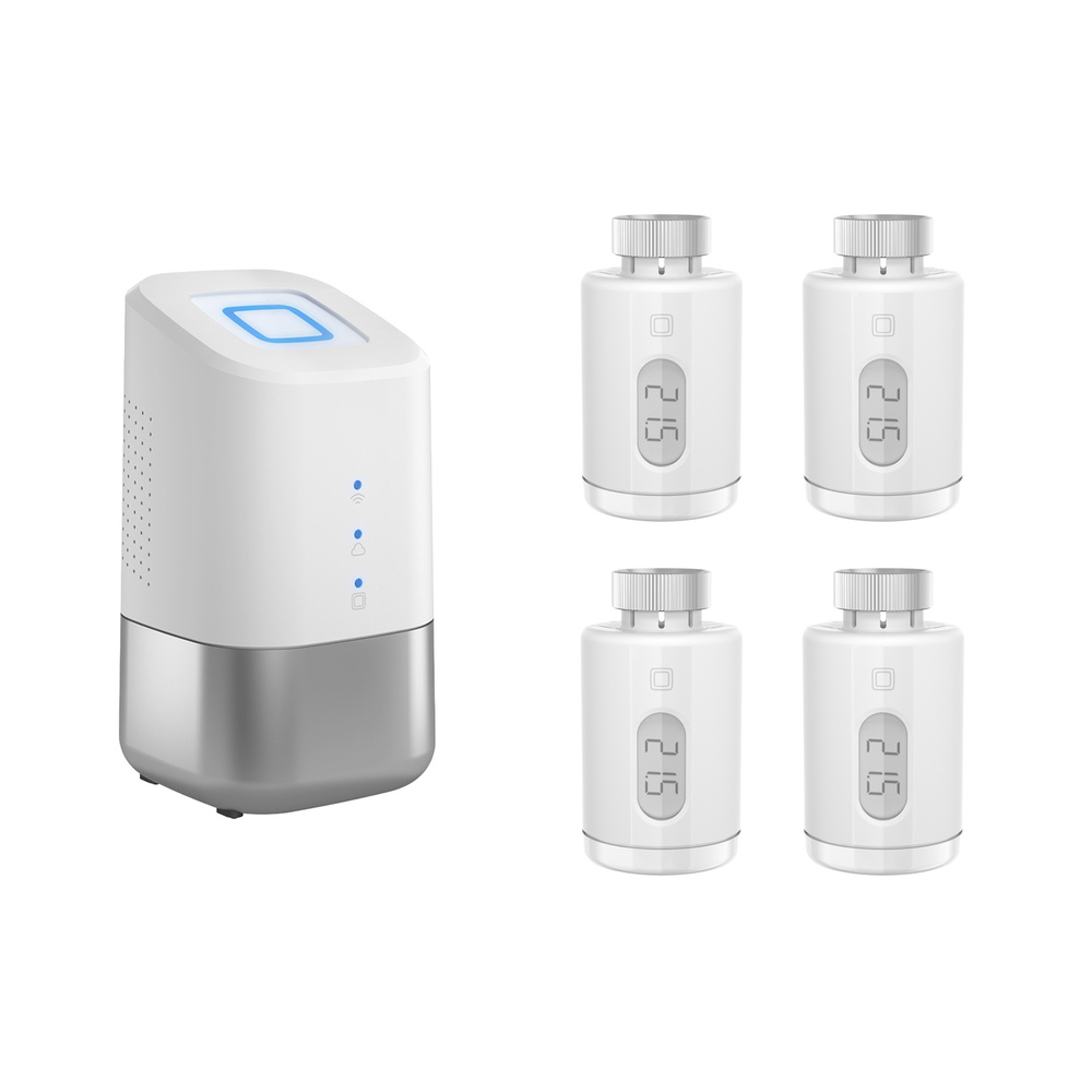 Homematic IP Smart Home Set Heizen Easy mit Heizkörperthermostaten, 4x eTRV-3, 1x HCU1