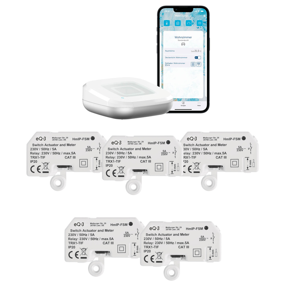 Homematic IP Smart Home Starter Set Schalten, Messen, HmIP-HAP und HmIP-FSM