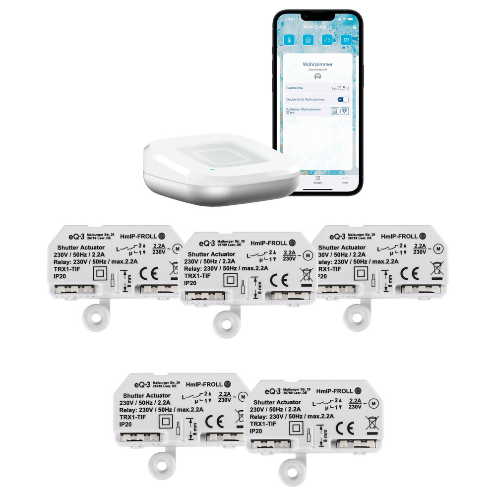 Homematic IP Smart Home Starter Set Rollladen, HmIP-HAP, HmIP-FROLL