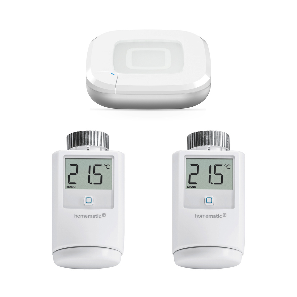 Homematic IP Set Heizen mit Access Point, 2x Heizkörperthermostat HmIP-eTRV-2