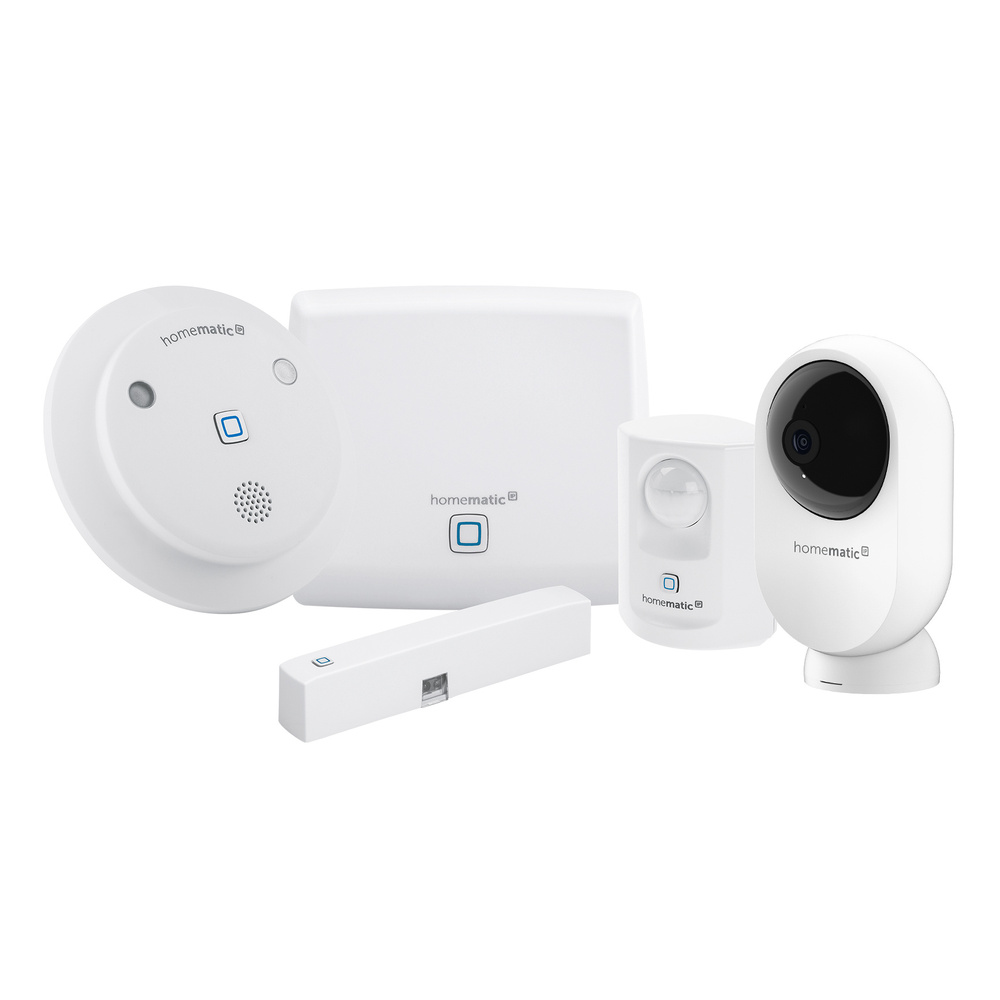 Homematic IP Smart Home Set Sicherheit mit Starter Set Alarm und Innenkamera – plus, HmIP-SK7 und HmIP-CI-PL