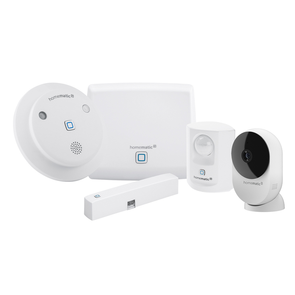 Homematic IP Smart Home Set Sicherheit mit Starter Set Alarm und Innenkamera – basic, HmIP-SK7 und HmIP-CI-B