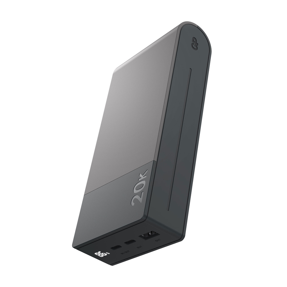 GP Powerbank M2+ 20C, Li-Po 20.000mAh, 1x USB-A, 2x USB-C, Grau/Schwarz