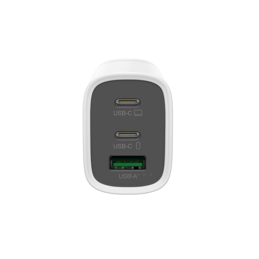 GP Steckerlader GM3A 65W, GaN, 2x USB-C und 1x USB-A, Weiß