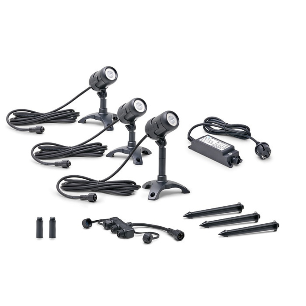 Oase LunAqua Connect  S, Set 3, 3x weiße Spots, Teichbeleuchtung, IP68