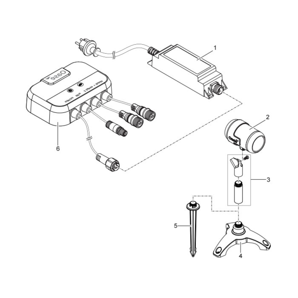 Oase LunAqua Connect  Set M, 3 Spots, Teichbeleuchtung, IP68