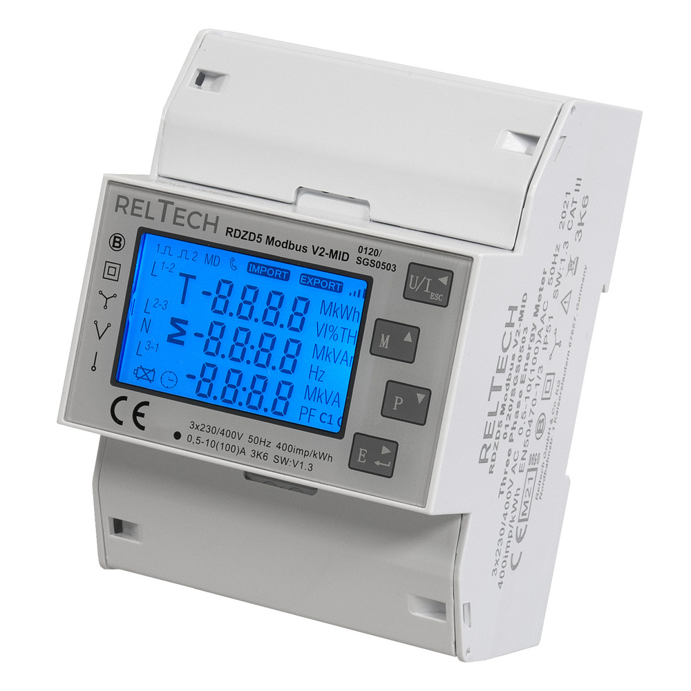 RELTECH Drehstomzähler RDZD5-MID, 100A, MODbus