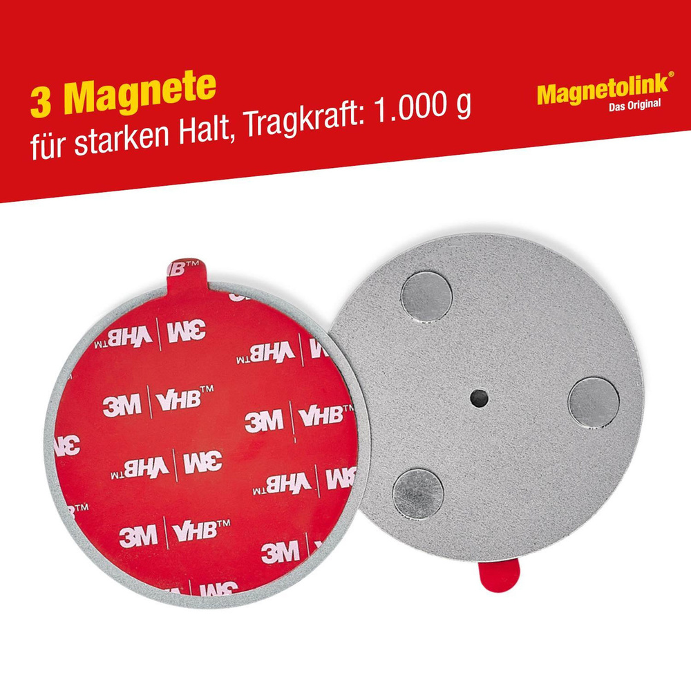 Magnetolink Magnetbefestigungsset für Rauchmelder, für alle Rauchwarnmelder ab Ø 70 mm