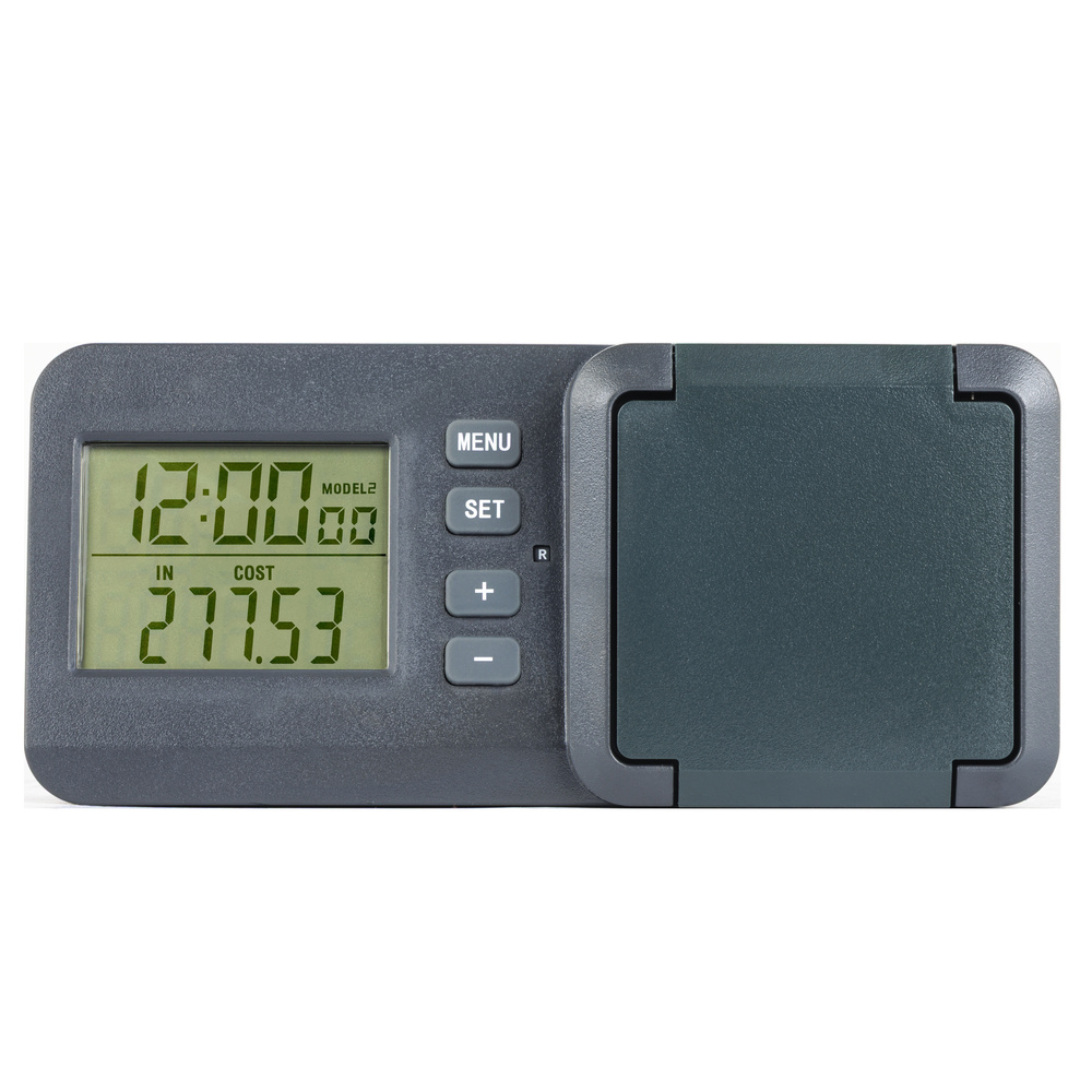 REV Energiekostenmessgerät mit LCD-Display, IP44, schwarz-grün