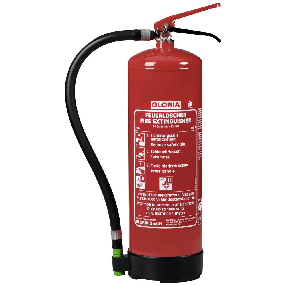 Gloria SD 6 E, Feuerlöscher, Schaum, 6 Liter