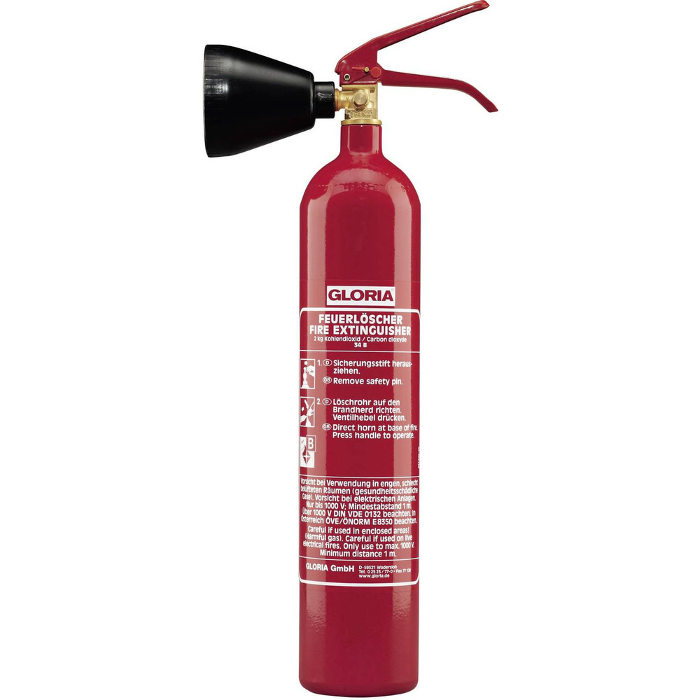 Gloria KS2ST Kohlendioxidfeuerlöscher, 2 kg