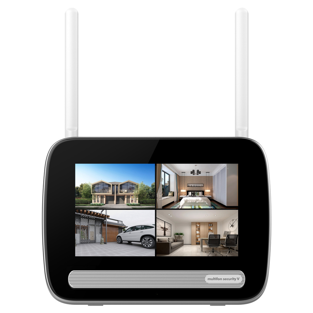 Stabo Smart Hoime Funk-Überwachungs-Set multifon security V, 7-Zoll Monitor, 3MP Kamera