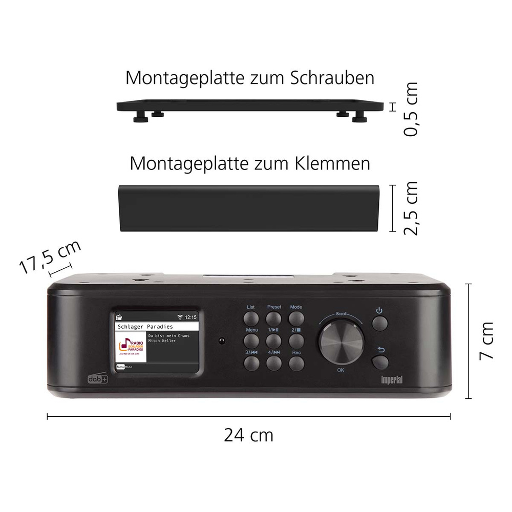 IMPERIAL DABMAN i460 Multifunktionsradio, Schwarz, WLAN, Bluetooth