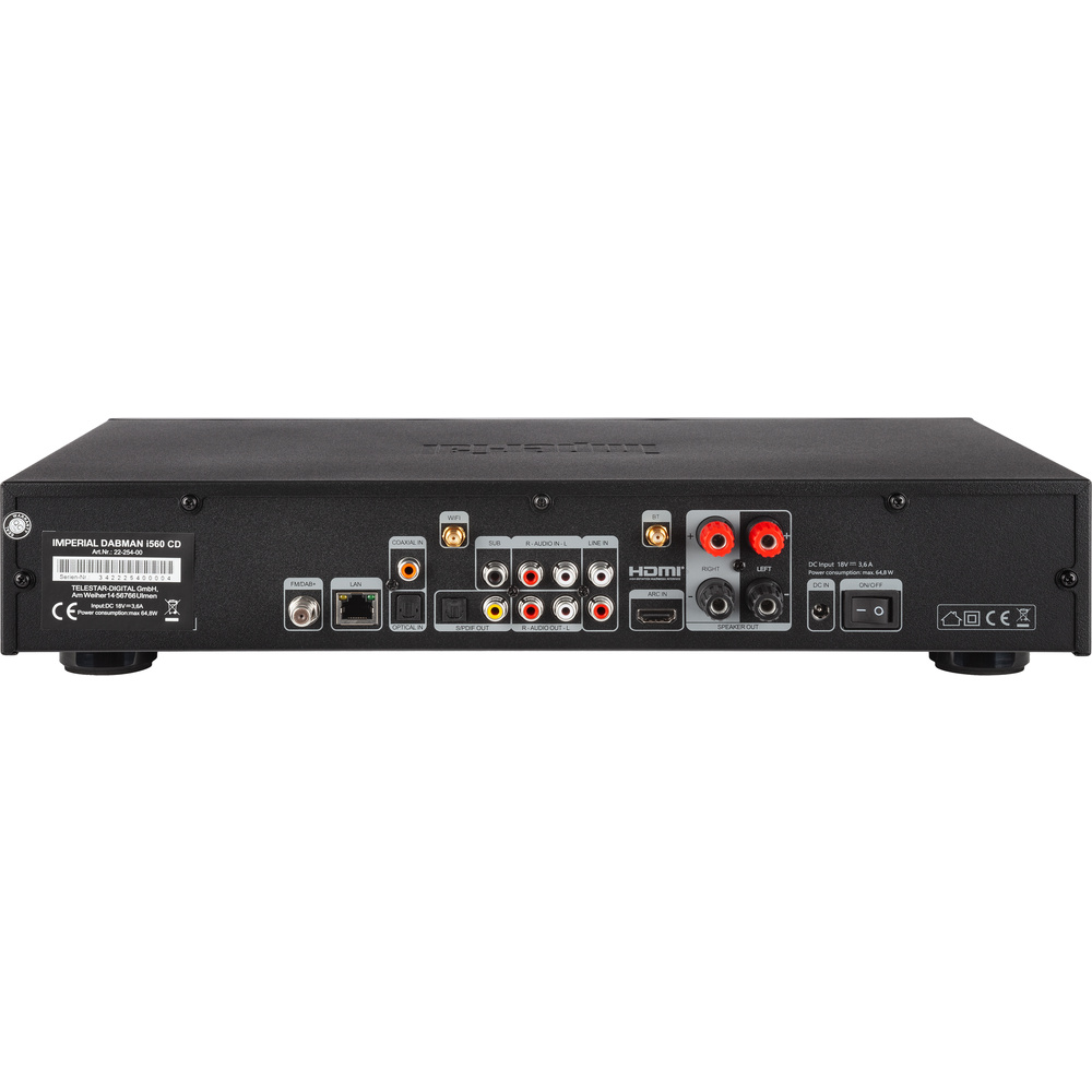 IMPERIAL DABMAN i560CD Stereo Receiver, 2x30 W, Schwarz, WLAN