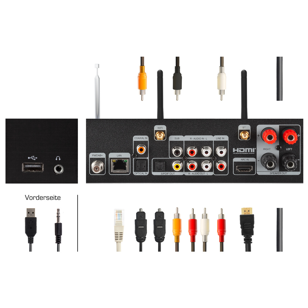 IMPERIAL DABMAN i560CD Stereo Receiver, 2x30 W, Schwarz, WLAN