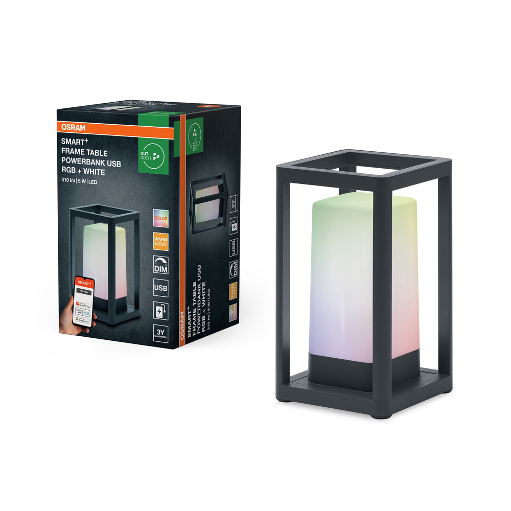 SMART+ Smart Home Tischleuchte, WLAN, Powerbank, USB, RGBW