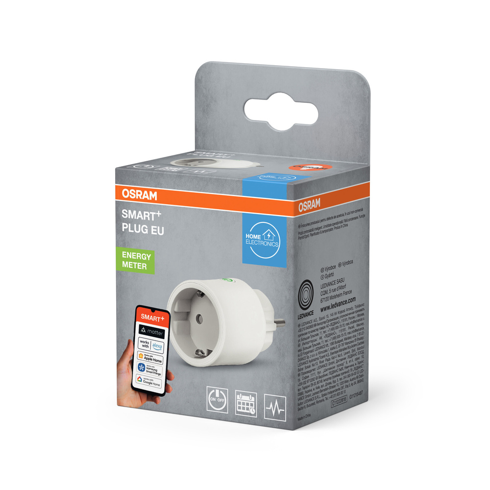 SMART+ Smart Home Steckdose, WLAN, MATTER, Verbrauchsmessung ,EU, weiß