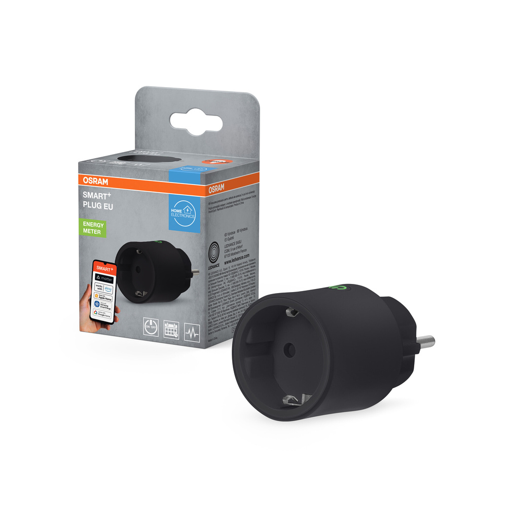 SMART+ Smart Home, Steckdose, MATTER, Verbrauchsmessung, WLAN, EU, schwarz