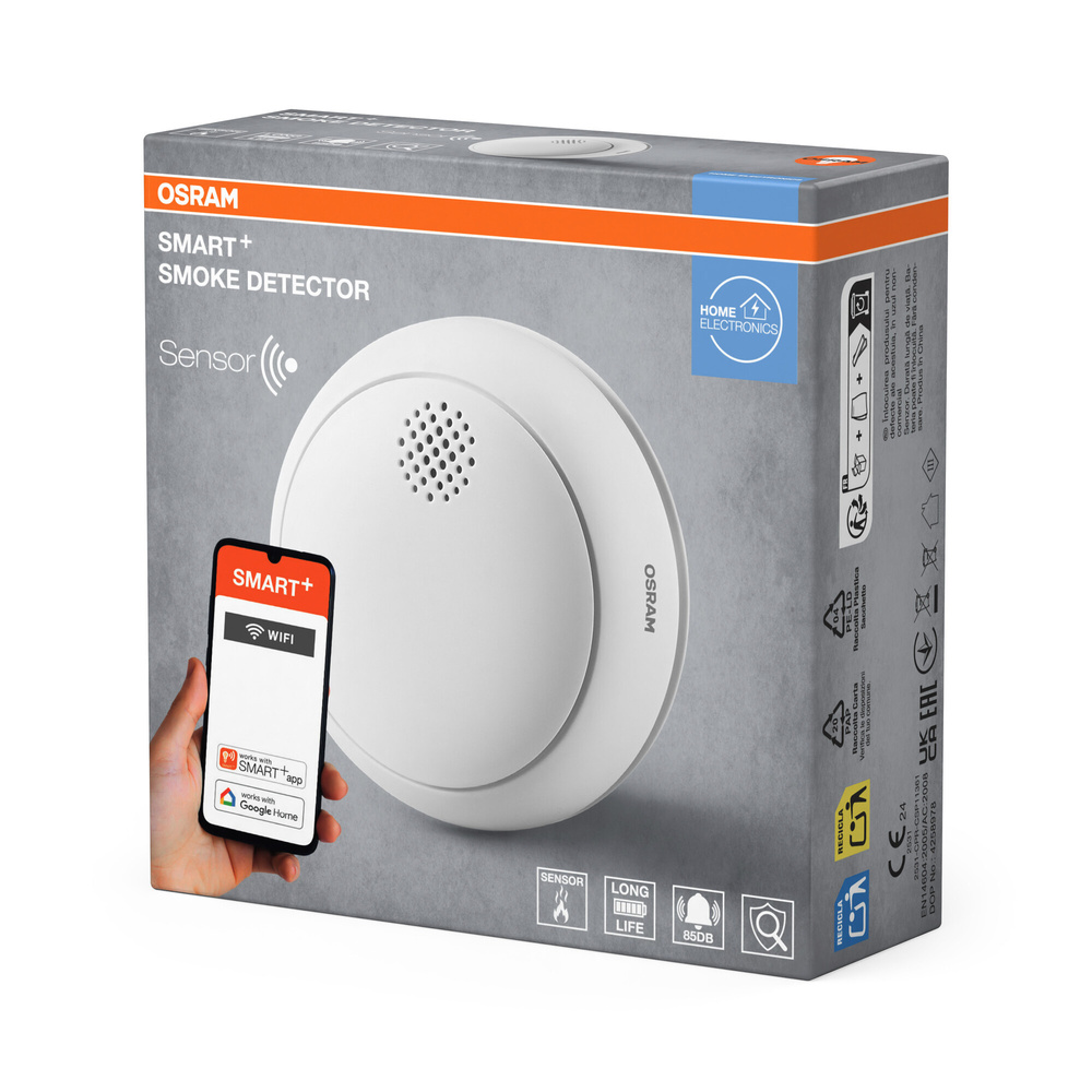SMART+ Rauchwarnmelder mit WiFi-Steuerung, IP20, Weiß