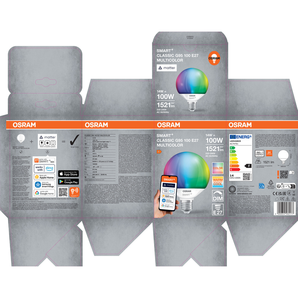 SMART+ Smart Home E27, WLAN, dimmbar, IP20, RGBW, Weiß