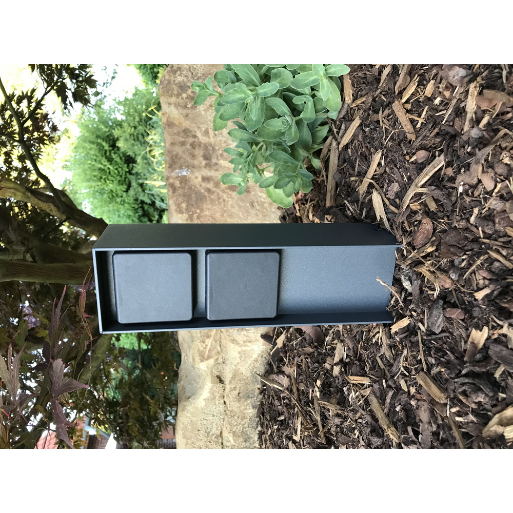 ABANO Steckdosensäule 2-fach, Aluminium, IP44, Anthrazit