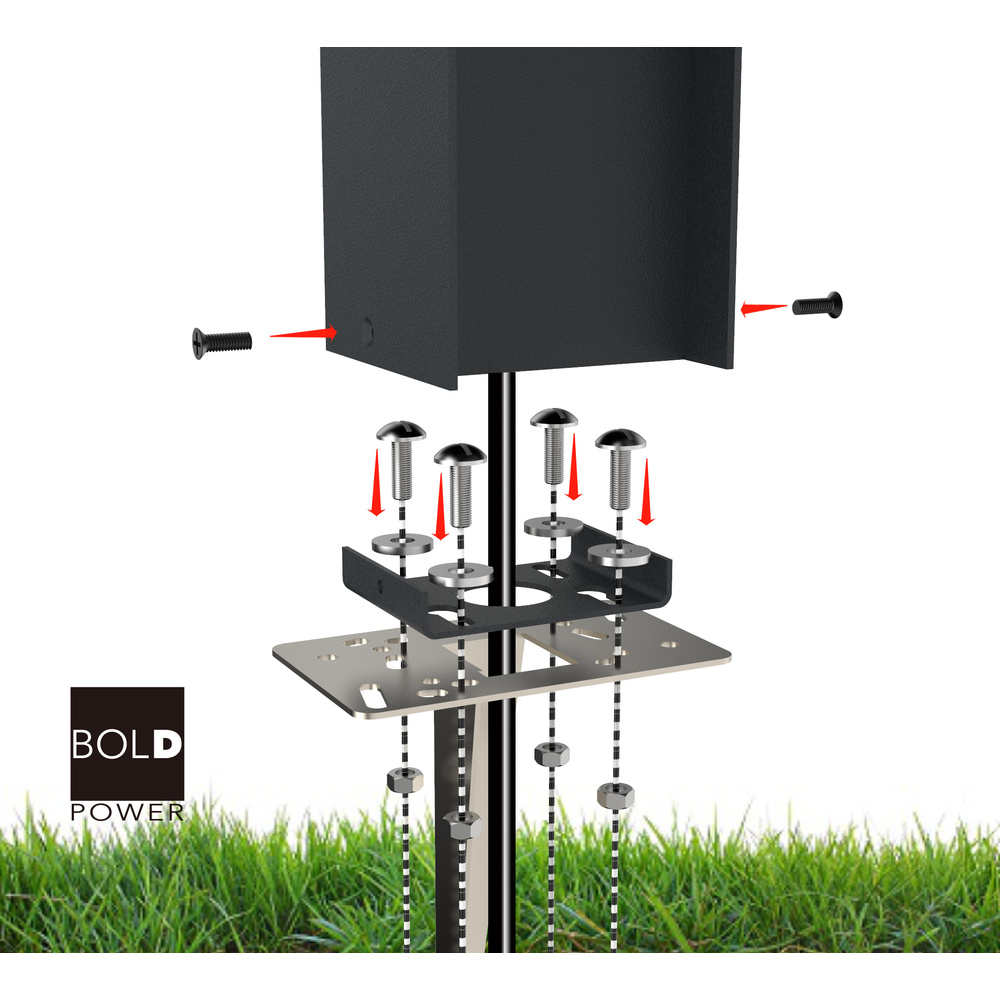 ABANO Steckdosensäule 3-fach, Aluminium, IP44, Anthrazit