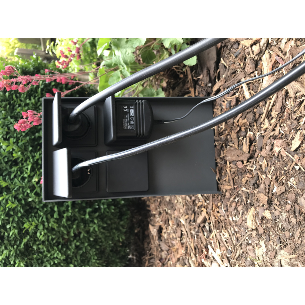ABANO Steckdosensäule 4-fach, Aluminium, IP44, Anthrazit