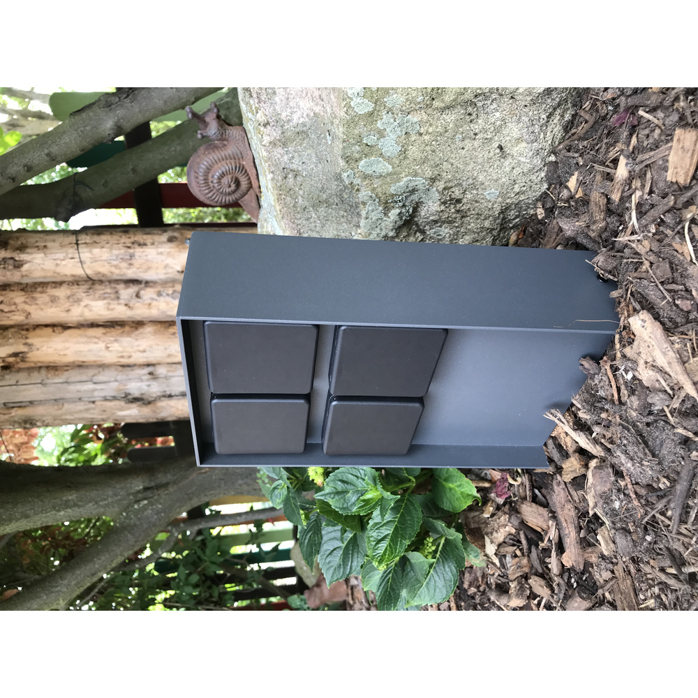 ABANO Steckdosensäule 4-fach, Aluminium, IP44, Anthrazit