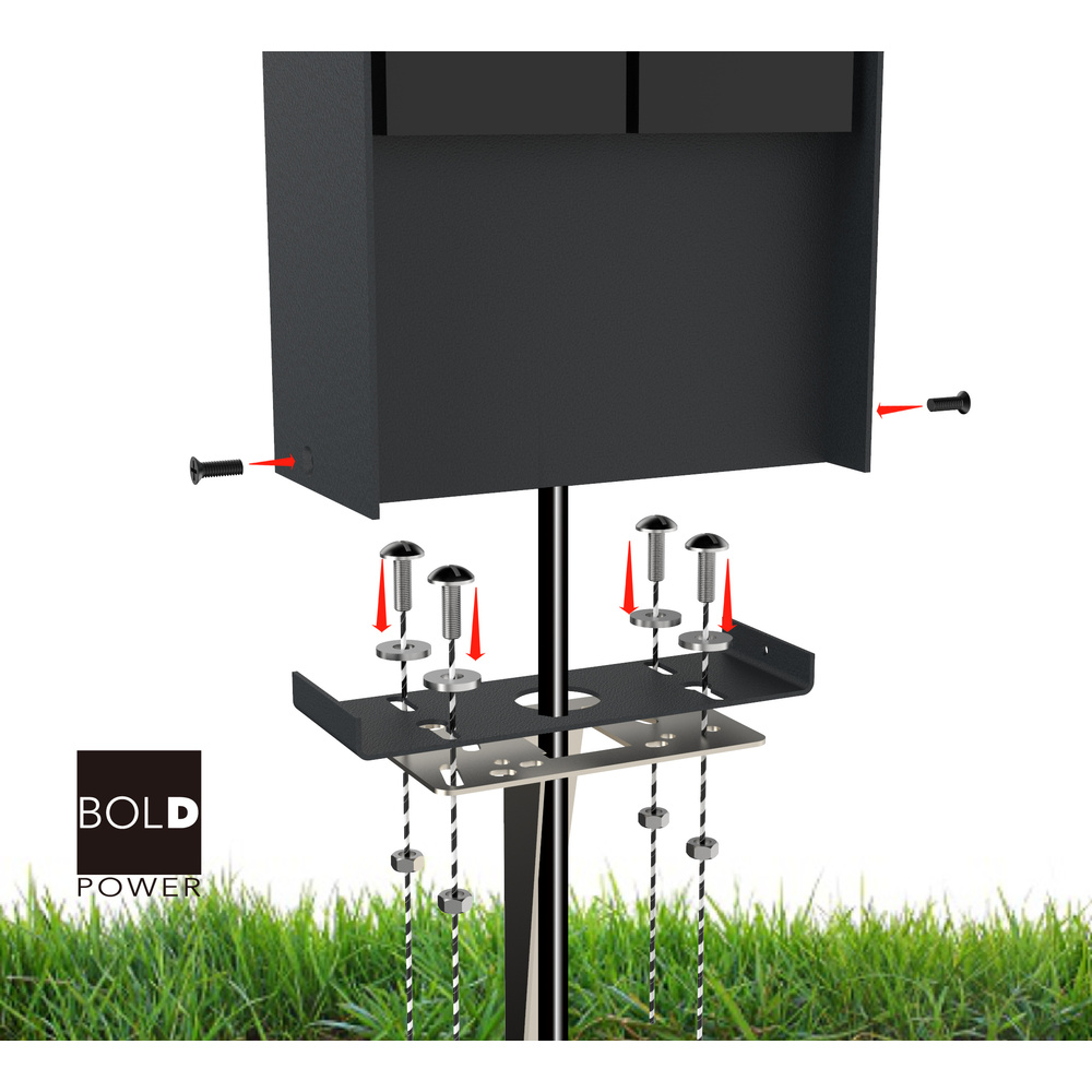 ABANO Steckdosensäule 4-fach, Aluminium, IP44, Anthrazit