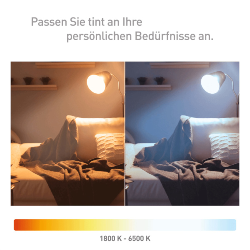 tint Smart Home Vintage Leuchte, LED ST64 Retro, 4,9W, 350lm, E27, 64x140mm, CCT, Zigbee